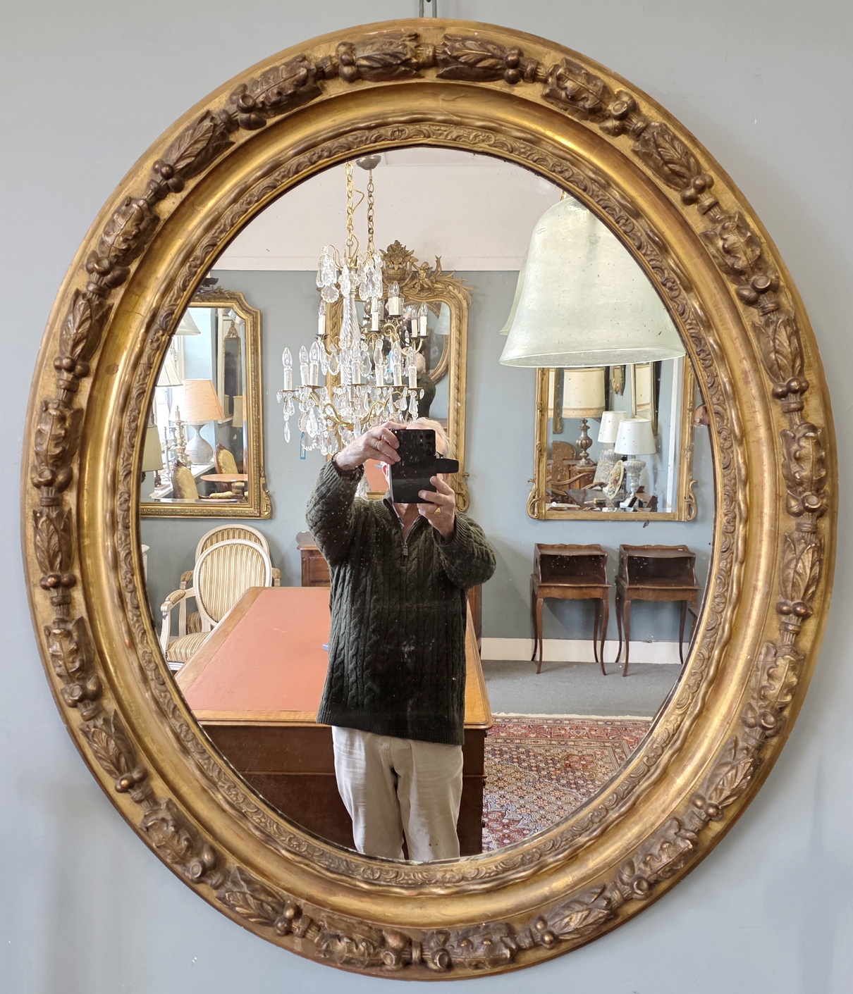 A French Louis XVI Oval Mirror 